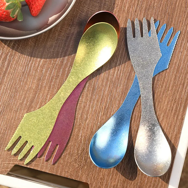Titanium Ice-Pattern Cutlery Set - RDPAW OutdoorGear