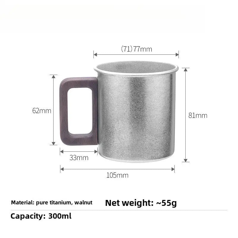 Titanium Mug with Wooden Handle - RDPAW OutdoorGear