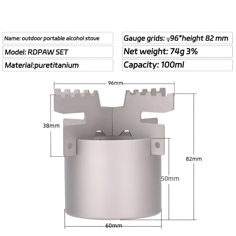 Lightweight Titanium Alcohol Stove - RDPAW OutdoorGear