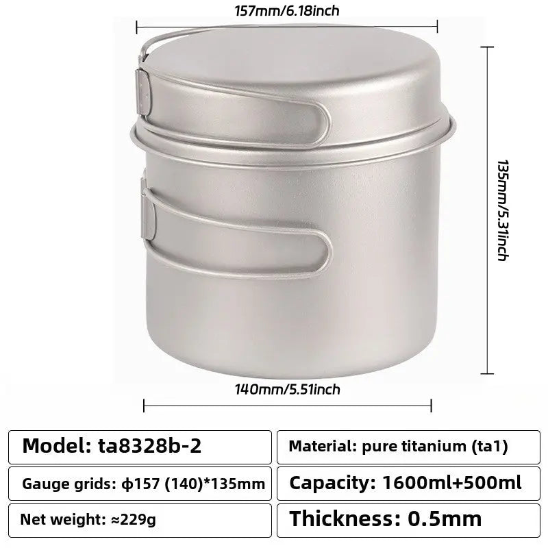 Titanium Portable Cooking Pot - RDPAW OutdoorGear