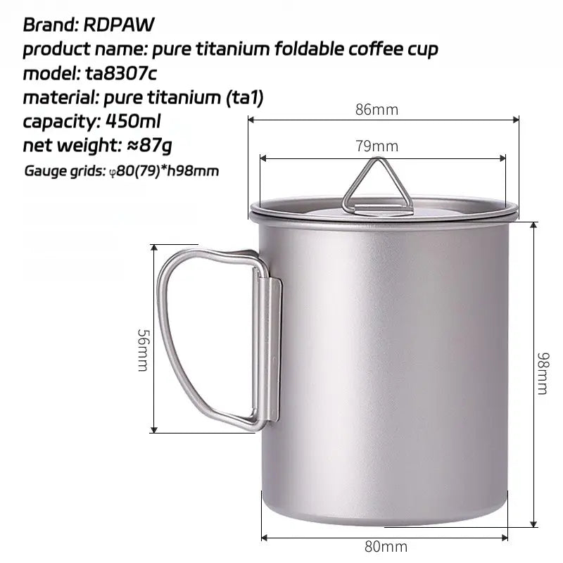 Portable titanium mug RDPAW