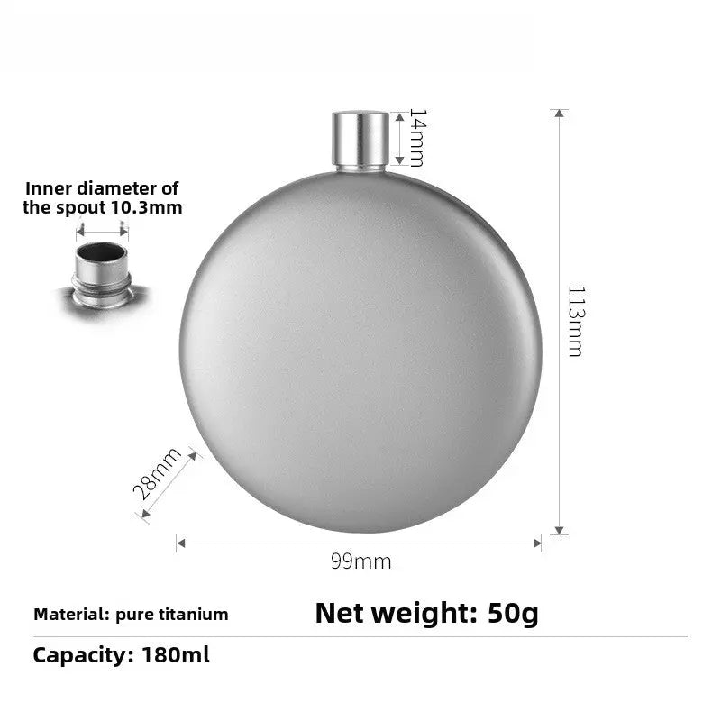 Titanium Round Portable Flask - RDPAW OutdoorGear