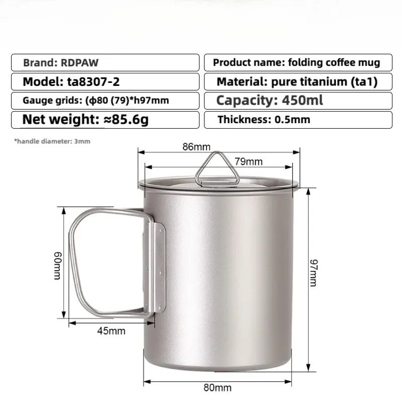 Portable titanium mug RDPAW
