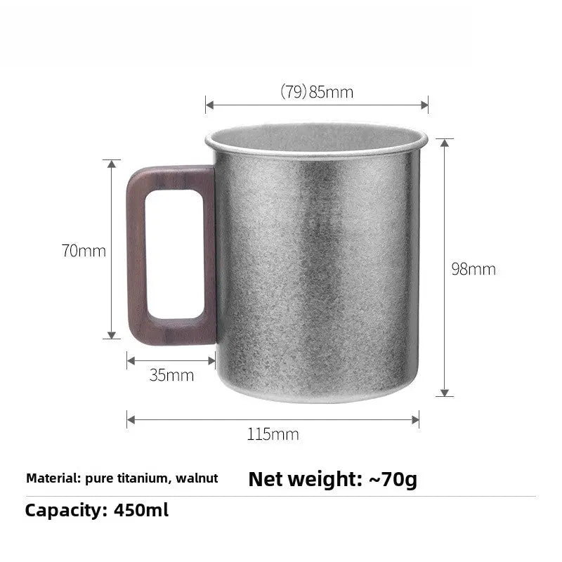 Titanium Mug with Wooden Handle - RDPAW OutdoorGear