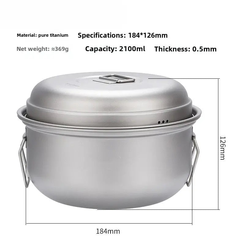 Titanium double-handle camping pot RDPAW